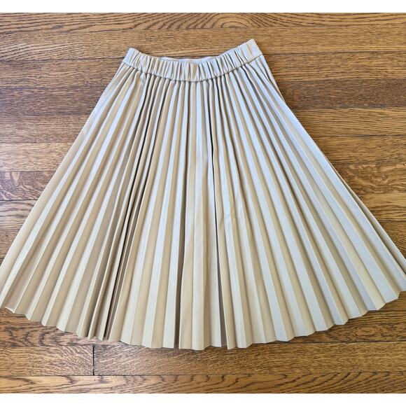 Zara Girls' Pleated Beige Long Skirt Size 8 - Picture 4 of 4